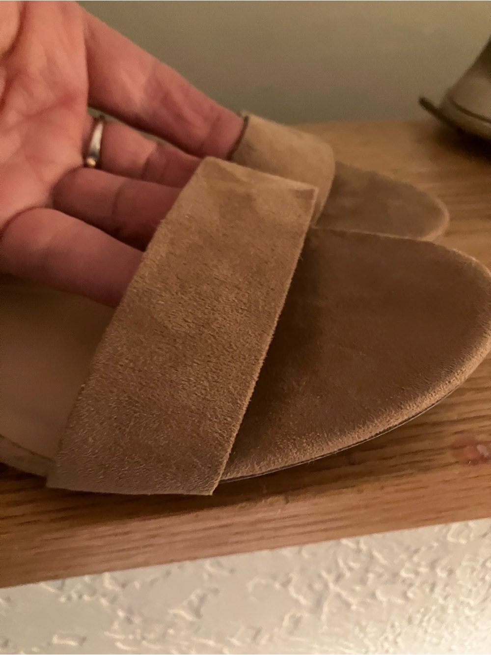 a new day Women's Open-Toe Ankle-Strap Sandals in Tan Suede - Picture 2 of 4